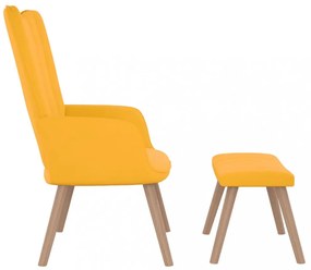 mustársárga bársony pihenőszék lábtartóval