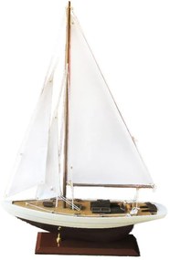Elegáns irodai modell vitorlás asztali dekoráció részletes megmunkálással 59x40x9cm