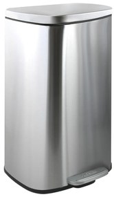 Matt ezüstszínű acél pedálos szemetes 50 l Akira – Spirella