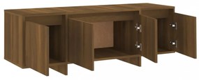 barna tölgyszínű szerelt fa TV-szekrény 120x30x40,5 cm