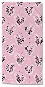 Rózsaszín gyerek bársony strandtörölköző 75x150 cm Femke – Good Morning
