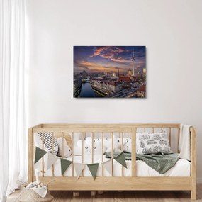 Kép - Naplemente Berlin felett (üvegen) (70x50 cm)