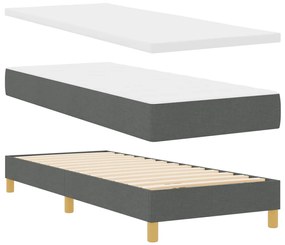 Boxspring ágy matraccal - Sötétszürke, 80 x 200 cm, Szövet