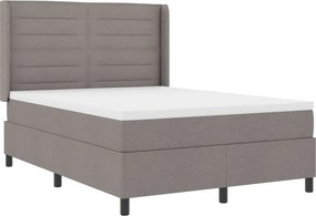 vidaXL LED Box Spring Ágy matracmal Tópszínű 140 x 190 cm szövet