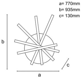 LED Dimmelhető felületre szerelhető csillár LED/120W/230V 3000-6500K + távirányítás