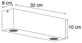 Rusztikus mennyezeti spotlámpa vintage fa 2-lámpás - Bloc