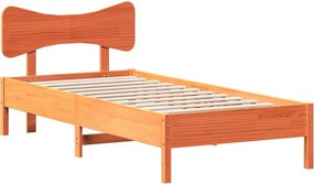 vidaXL viaszbarna tömör fenyőfa ágy matrac nélkül 90 x 190 cm