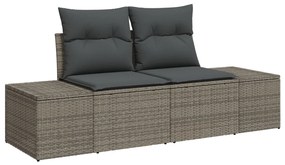 7 darabos kerti sofa szett párnákkal szürke poli rattan