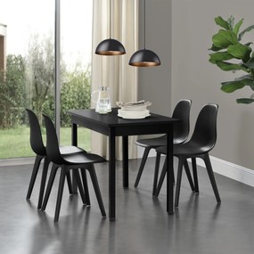 [en.casa] Étkezőszék szett Lendava 2 db design szék műanyag 83x54x48 cm fekete