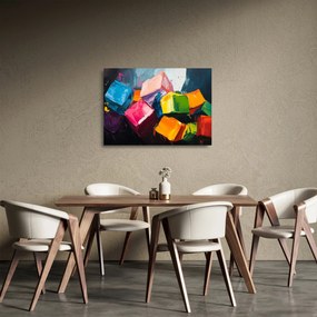 Üveg kép - Színes kockák (70x50 cm)