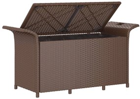 Barna polyrattan kerti pad párnával 116 x 46 x 57 cm