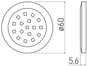 LED Lámpatest, LUMINO, hideg fehér, 60mm, felületre szerelhető, 12V, 80lm, 1,5W, kábellel, csatlakozóval