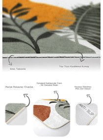 Zöld bársony fürdőszobai kilépő szett 2 db-os 60x100 cm Illustrated Autumn – Mila Home