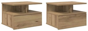Lebegő éjjeliszekrény 2 pcs kézműves tölgy 40 x 31 x 27 cm