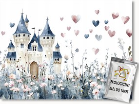 Fotótapéta Flizelina Akvarell Rét Virágok Kastély Palota Szív 100x75 ragasztó