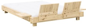 Natúr színű borovi fenyő franciaágy ágyráccsal 180x200 cm Social Bed – Karup Design