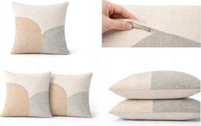 185. Dekoratív párnahuzat Dutchdecor 45x45 cm – Boho stílus – BÉZS/szürke