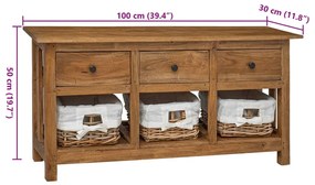tömör mahagóni fa komód 100 x 30 x 50 cm