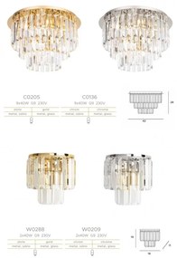 MAXLIGHT C0205 MONACO Arany Színű Mennyezeti Lámpa 9XG9 40W IP20