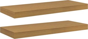 vidaXL Falpolc Falra szerelhető 2 pcs Bézs 60 x 23,5 x 4 cm Faanyag