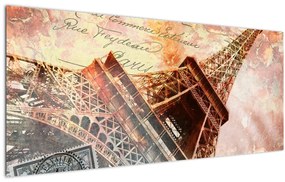 Kép - Eiffel-torony vintage stílusban (120x50 cm)