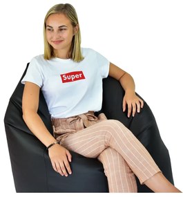 EMI Körte alakú fekete műbőr babzsákfotel