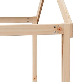 tömör fenyőfa magasított ágy tetővel 90 x 190 cm