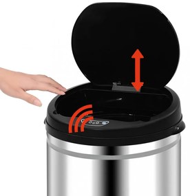 automata érzékelős rozsdamentes acél szemeteskuka 50 L