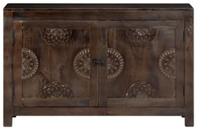 faragott tömör mangófa tálalószekrény 110 x 35 x 70 cm