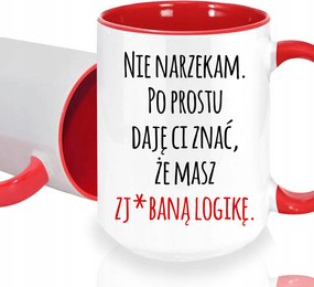 Bögre Fehér XXL Beltéri Piros Ajándék Vicces Kütyü Van Logika