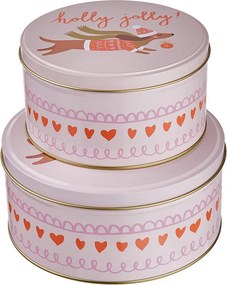 COOKIE JAR fém tárolódoboz, tacskó Ø13,5 cm