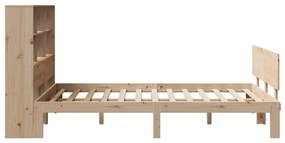 tömör fenyőfa könyvespolcos ágy matrac nélkül 150 x 200 cm