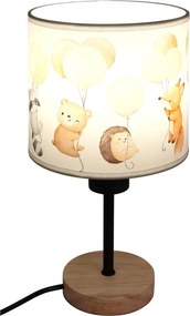 BRILAGI - Asztali lámpa BOBO WOOD 1xE27/25W/230V tölgy/fekete/fehér/állatmintás