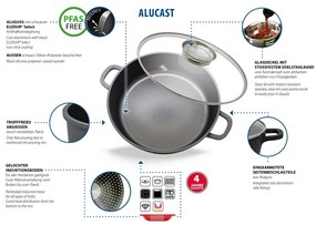 Elo 19632 Sütőedény üveg fedéllel és aromafogantyúval Alucast 32 cm, 32 cm
