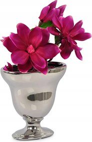 Kerámia váza ezüst lapos kehely csésze H15