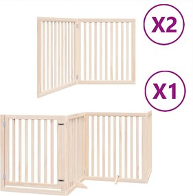 vidaXL nyárfa 8 paneles összecsukható kutyakapu ajtóval 640 cm