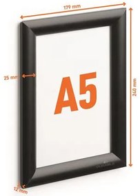 Posztertábla, fali, A5, alumínium keret, DURABLE, fekete (DB479501)
