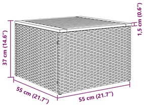 vidaXL 2 részes szürke polyrattan/akácfa kerti kanapészett párnákkal