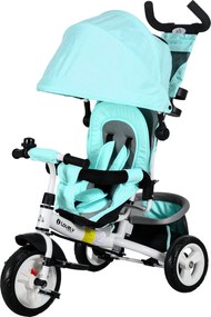 HOMCOM 6 az 1-ben Tricikli Tolófallal, Gyerek Trike Levehető Napernyővel, Párnával, Egyensúlyozó Kerékpár 5-Pontos Biztonsági Övvel, Kosárral, Pohárta