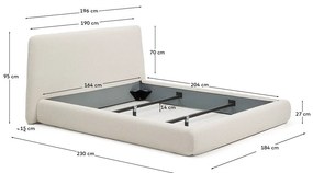 Bézs kárpitozott franciaágy 160x200 cm Martina – Kave Home