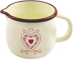 Zománcozott Bögre Konyhai Fazék Bögre Fogantyúval 12CM Szív