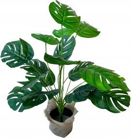 Cserepes Virág 50cm Monstera Cserépben Művirág Zöld