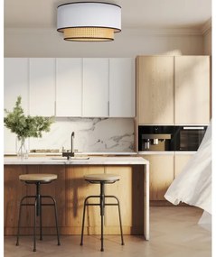Duolla - Mennyezeti lámpa BOHO 1xE27/15W/230V átm. 45 cm fehér/rattan