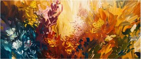 Kép - Absztrakt festmény a virágokról (120x50 cm)