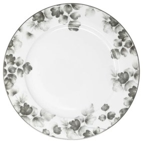 Fehér-világosszürke porcelán tányér készlet 6 db-os ø 26 cm Foliage gray – Villa Altachiara