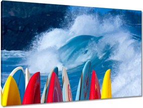 Vászonkép 90x60 Erős hullámok szörfdeszka