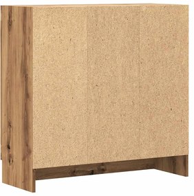 kézműves tölgy színű szerelt fa könyvszekrény 82,5x30,5x80 cm