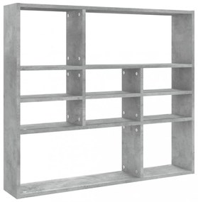 betonszürke szerelt fa fali polc 90 x 16 x 78 cm