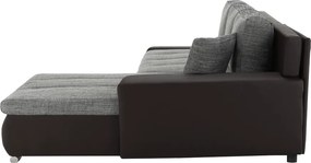 Sarokülőgarnitúra, barna/szürkésbarna melír, TRAMP