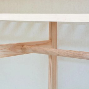fenyőfa és szövetanyag ruhásszekrény 110 x 40 x 170 cm